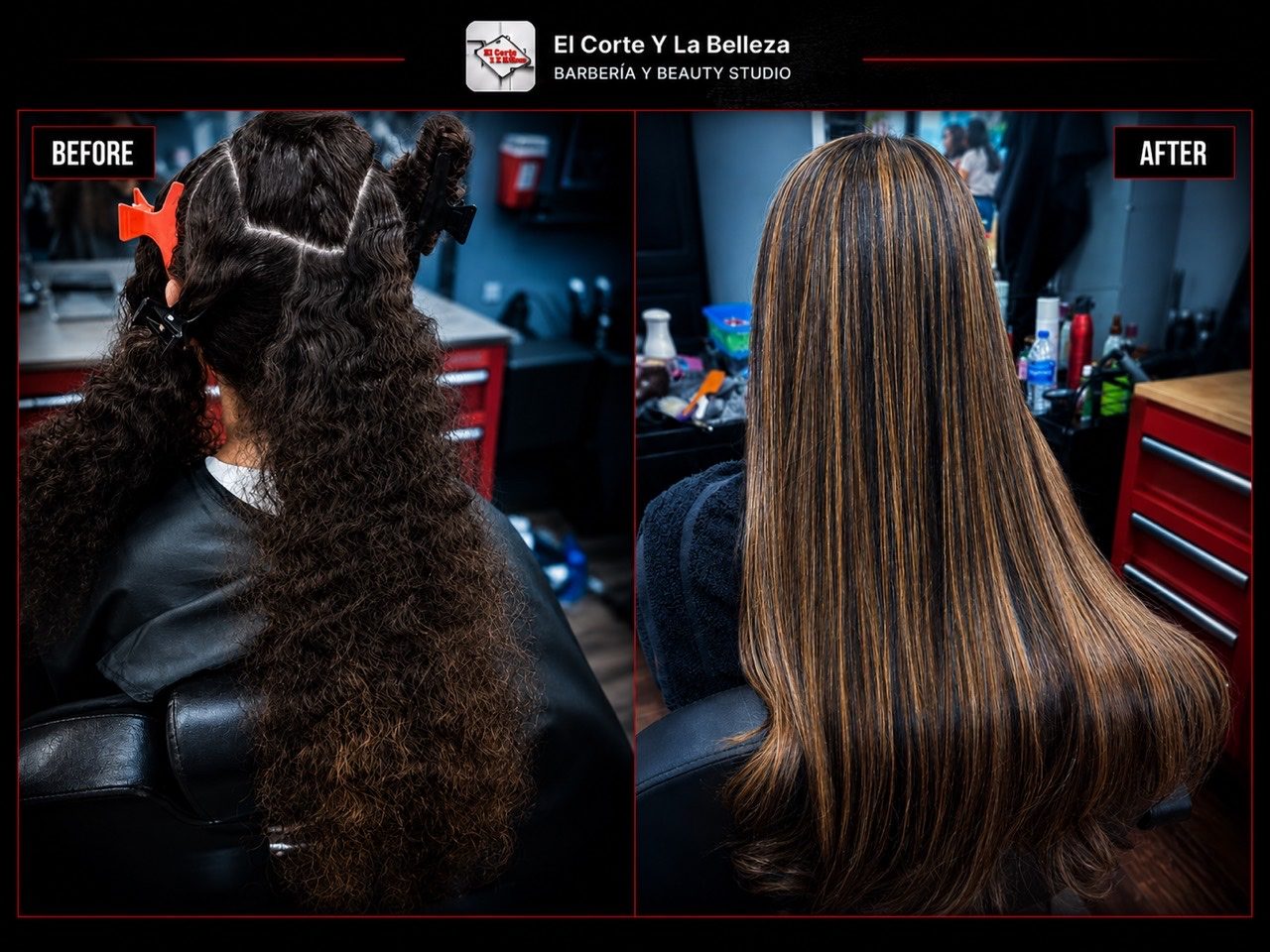 Antes y despues de color realizado por Gaby