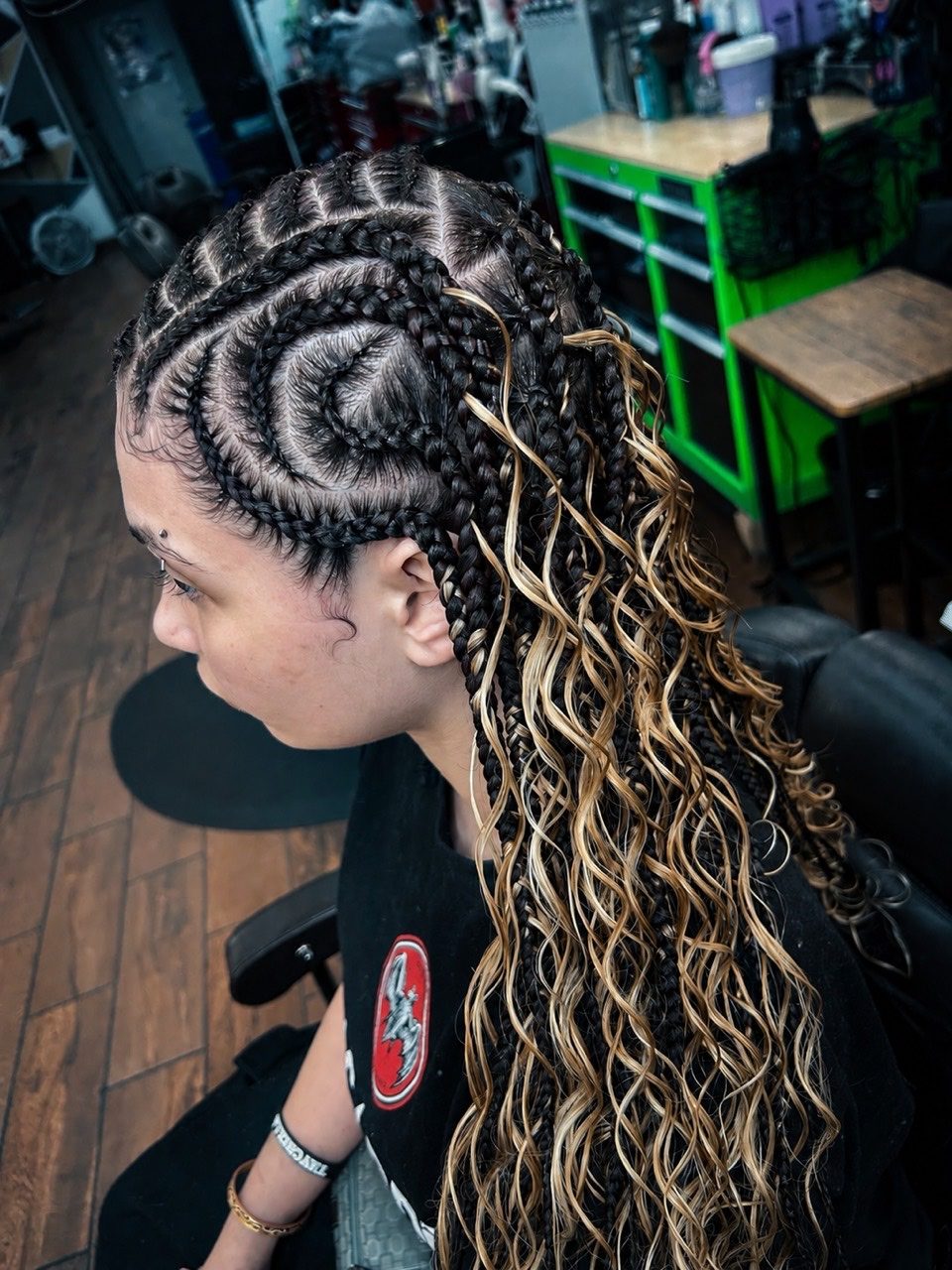 Trenzas con diseño realizadas por Mandy