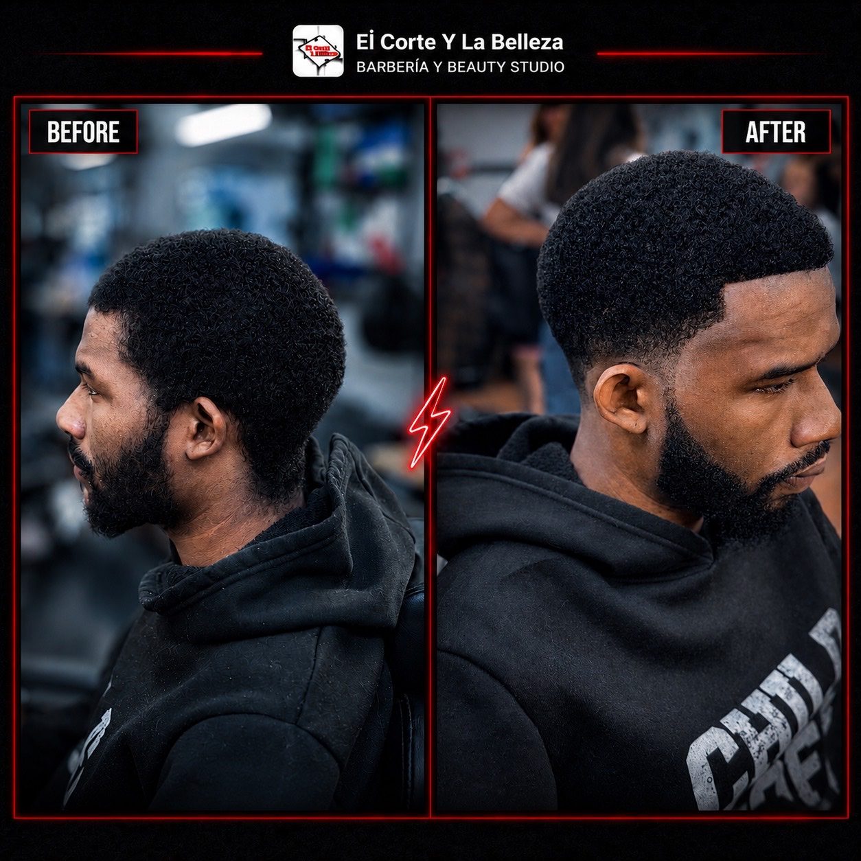 Antes y despues de corte realizado por Rico Vázquez